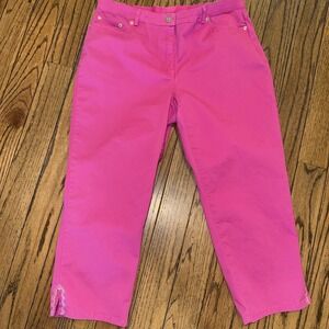 Ruby Rd. Women's Pants Cropped Capri 22" Size 8 Stretch Pockets Pink